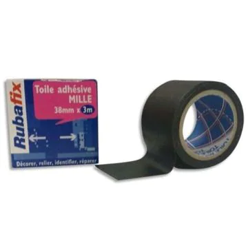 Photo RUBAFIX Ruban adhésif  toile - Noir 38 mm x 3 m