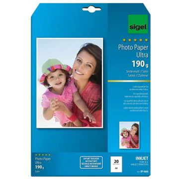 Photo SIGEL IP666 : Papiers photos Ultra - Satiné - 190 g/m²