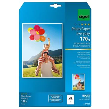 Photo SIGEL IP713 : papiers photos Everyday Plus - Format A4 - 170 g/m²
