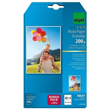 Photo SIGEL IP718 : Papiers photos Brillant Everyday Plus - 10 x 15 cm - 200 g/m²