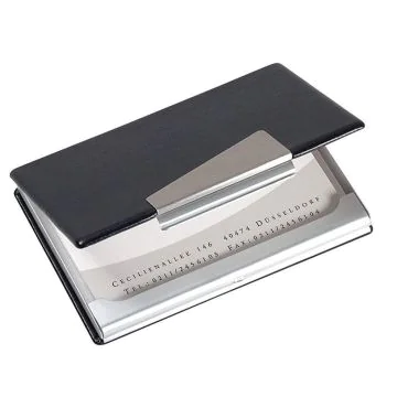 Photo SIGEL  : Boite pour cartes de visite VZ131 - Look aluminium/cuir