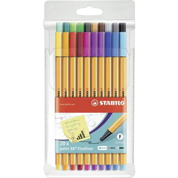 Photo STABILO : Lot de 20 stylos-feutres - Fineliner point 88 8820