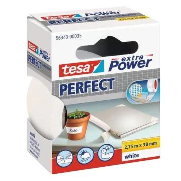 Photo TESA : Ruban adhésif en toile extra Power - fixation blanc 56343