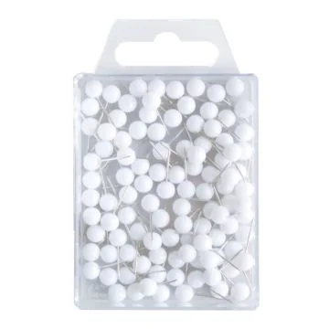 Photo Boîte de 100 épingles de signalisation Blanc WEDO 56100 Affichage