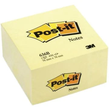 POST-IT CUBE Notes adhésives - Jaune - 76 x 76 mm Modèle