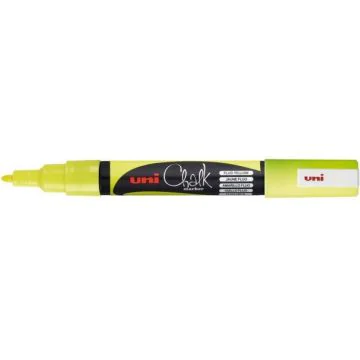Marqueur à craie Jaune fluo - Pointe 0,9-1,3 mm Uni-Ball Chalk PWE3MS J FLUO