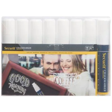 Feutre à craie liquide 7 - 15 mm - Blanc : SECURIT Lot de 8 Image
