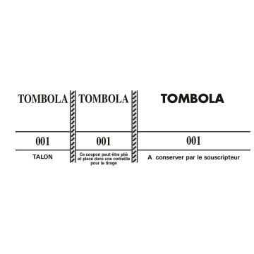 TOMBOLA Carnet de 100 tickets - BLANC Modèle