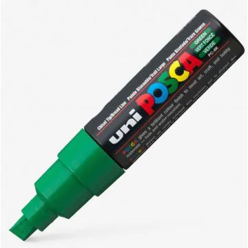 Marqueur peinture Posca PC 8K - Pointe biseautée de 8 mm - Vert foncé Image