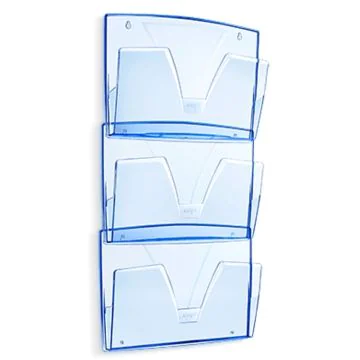 Visuel Présentoir mural - 3 Corbeilles A4 - Bleu glacier CEP