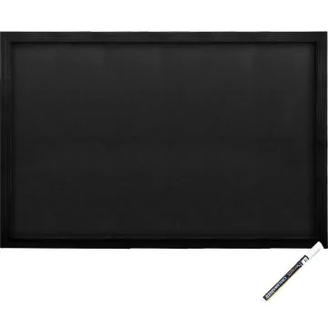 Ardoise murale - Cadre noir - 600 x 800 mm : SECURIT Woody Visuel