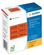 Etiquettes à triple numérotation - Noir Rouge HERMA 4802