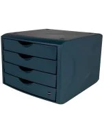 Photo Bloc de rangement - 4 tiroirs - Bleu HELIT The Green Chameleon