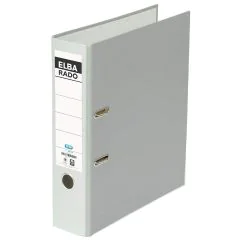 Classeur à levier en PVC - Dos 80 mm - Gris : ELBA Rado Plast Image