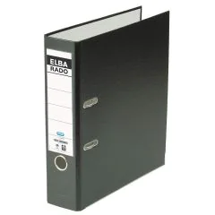 Classeur à levier en PVC - Dos 80 mm - Noir : ELBA Rado Plast Image