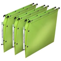 Dossiers suspendus pour armoire - Forme V - Vert L'OBLIQUE Lot de 10