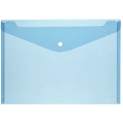 Pochette Enveloppe A4 bouton-pression - Bleu Transparent HERLITZ photo