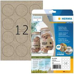 Étiquettes adhésives rondes - diamètre 60 mm - brun naturel HERMA Lot de 360 - photo