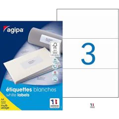 Étiquettes adhésives blanches - 210 x 99 mm : AGIPA Lot de 300 image