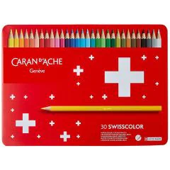 Étui de 30 Crayons de couleurs Swisscolor - Assortiment : CARAN D'ACHE Modèle
