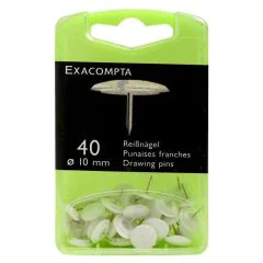 Boite de 40 punaises - Blanc Exacompta 14020E 