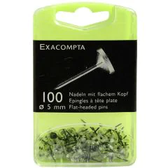 Epingles de Signalisation à tête plate - Cristal EXACOMPTA