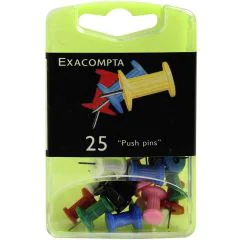 Exacompta 14740E : Boite de 25 Punaises - Assortiment Push Pins photo