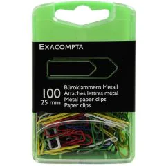 Trombones - 25 mm - Lot de 100 - Assortiment de couleurs EXACOMPTA image