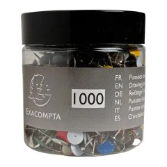 Boite de 1000 punaises laiton - Assortiment Exacompta 14767E