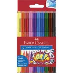 Étui de 10 Feutres - Assortiment FABER CASTELL Grip Colour Marker