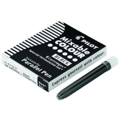Lot de 6 Cartouches d'encre pour Stylo plume de Calligraphie Parallel Pen - Noir : PILOT Visuel