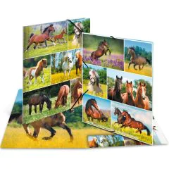 Chemise à élastiques A4 - Motif Chevaux dans le pré : HERMA image