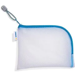 Pochette avec fermeture éclair - 190 x 140 mm - Transparent / Bleu : HERMA Mesh Bags image
