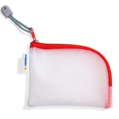 Pochette à filet avec fermeture éclair - A7 - Transparent / Rouge : HERMA Mesh Bags image