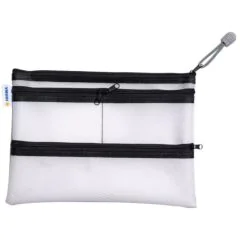 Pochette 4 poches avec fermeture éclair - A5 - Transparent / Noir : HERMA Multibag image