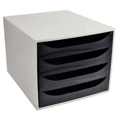 Module de rangement 4 tiroirs Ecobox - Gris/Noir EXACOMPTA Office Image