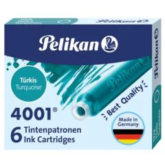 Photo Boite de 6 Cartouches d'encre - Turquoise PELIKAN 4001 TP/6