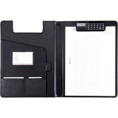 Photo Serviette-écritoire avec calculatrice en simili-cuir BRESCIA : ALASSIO