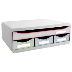 Caisson à 4 Tiroirs - Toolbox - Blanc/Arlequin : EXACOMPTA Black Office image