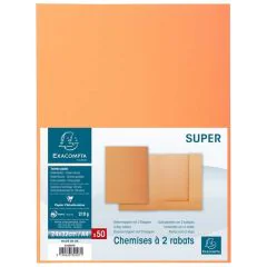 Lot de 50 Chemises à 2 rabats SUPER 210 - Orange EXACOMPTA Visuel