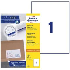 Étiquettes adhésives A4 - 210 x 297 mm AVERY Ecologique Lot de 100