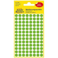 Pastilles adhésives amovibles - 8 mm - Vert AVERY Lot de 416