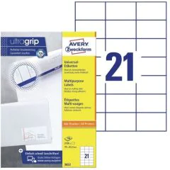 Étiquettes adhésives - 70 x 42,3 mm AVERY Ecologique Lot de 2100