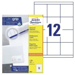 Étiquettes adhésives 70 x 67,7 mm AVERY Ecologique Lot de 1200