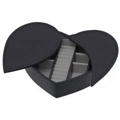 DAVIDT'S : Boite à bijoux Euclide coeur - Noir Ouvert