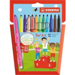 Photo Etui de 12 Feutres - Trio A-Z - Assortiment STABILO