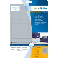Étiquettes adhésives - Argent - 45,7 x 21,2 mm HERMA 4097 Signalisation