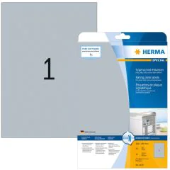 Étiquettes adhésives de signalisation Gris - 210 x 297 mm HERMA 4224