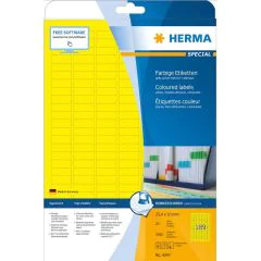 Étiquettes adhésives jaunes 25,4 x 10 mm HERMA 4243