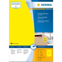 4401 HERMA : Étiquettes adhésives - Multi-usages - 210 x 297 mm - Jaune